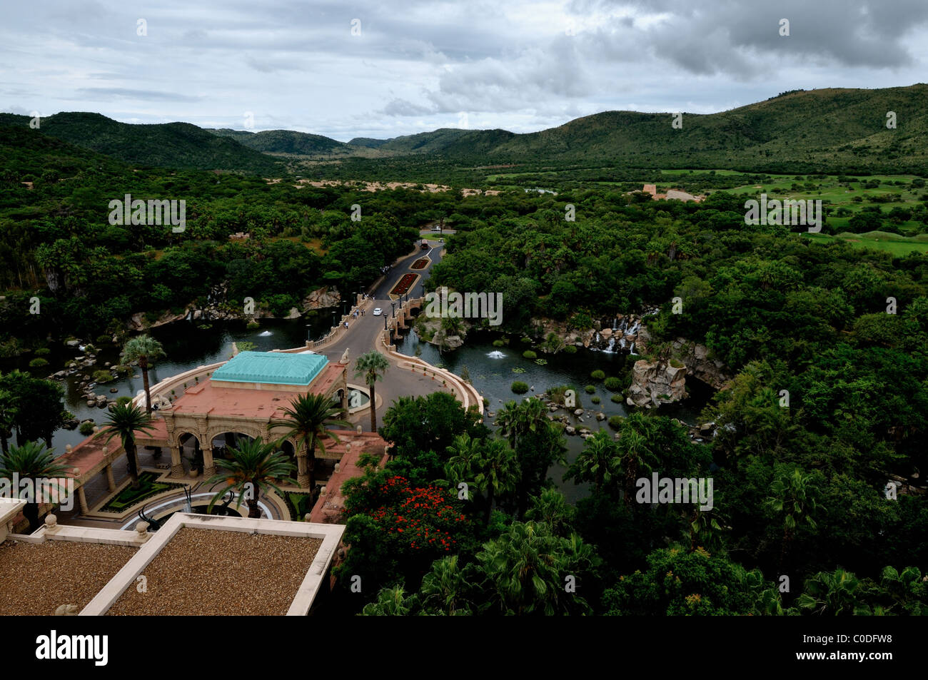 L'Afrique du Sud, Sun City resort de vacances panorama entrée principale Banque D'Images