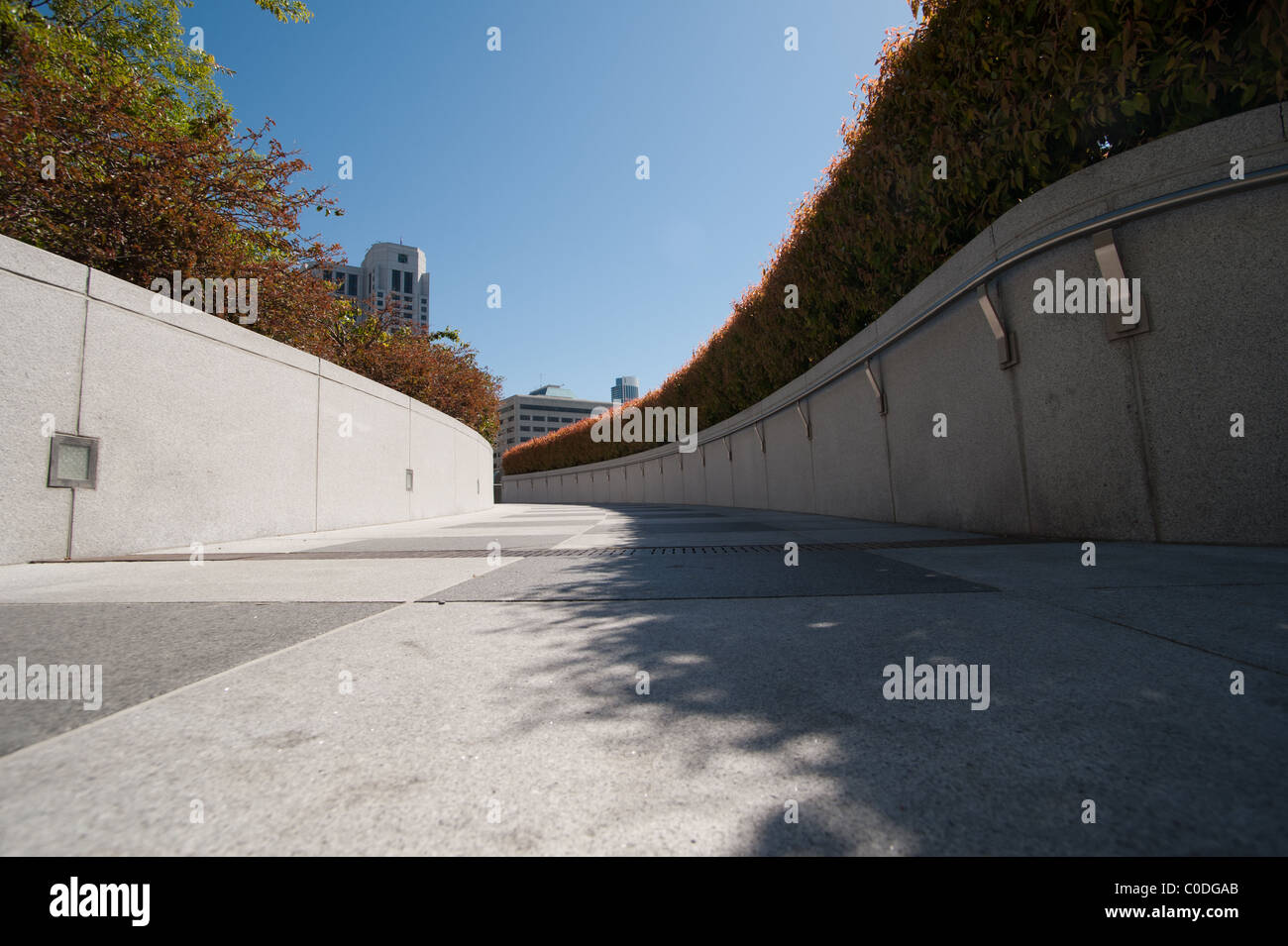 Passerelle à San Francisco's Yerba Buena Gardens Banque D'Images