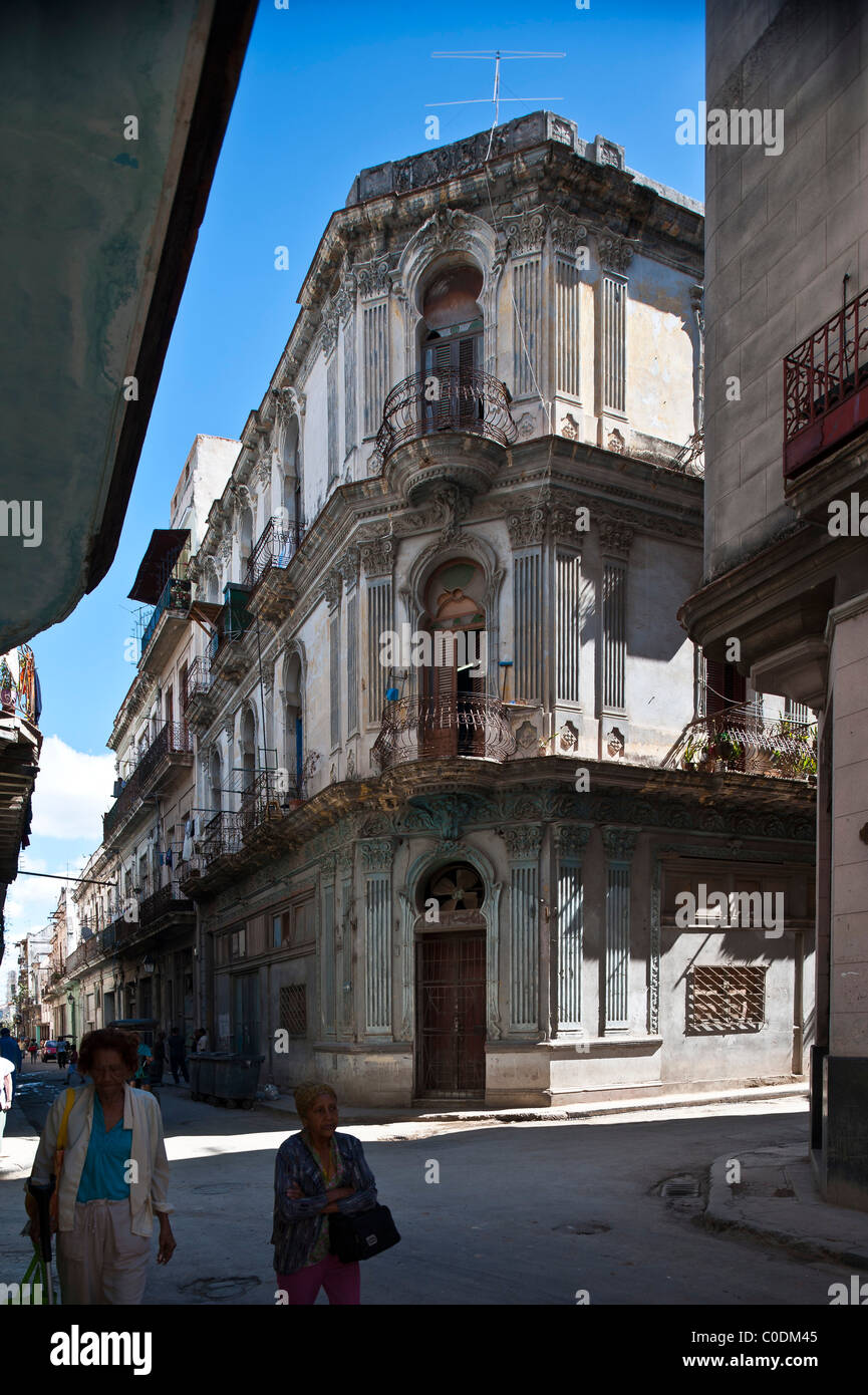 L'architecture coloniale espagnole La Havane Cuba La Habana Vieja Banque D'Images
