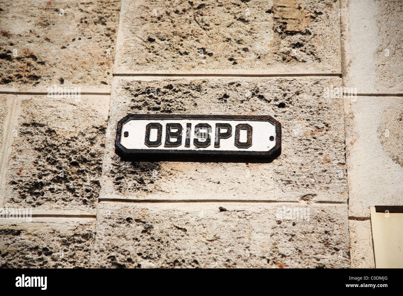 Calle Obispo street sign à La Havane Cuba Banque D'Images