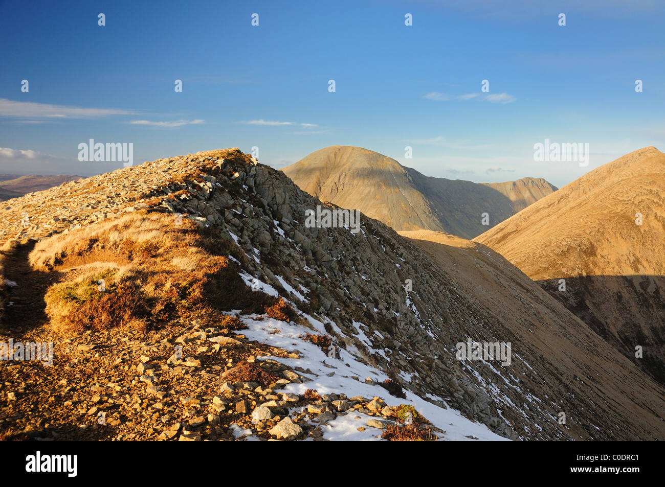 Ridge de Beinn Dearg, Mheadhonach Glamaig avec et Beinn Dearg Mhor en arrière-plan Banque D'Images