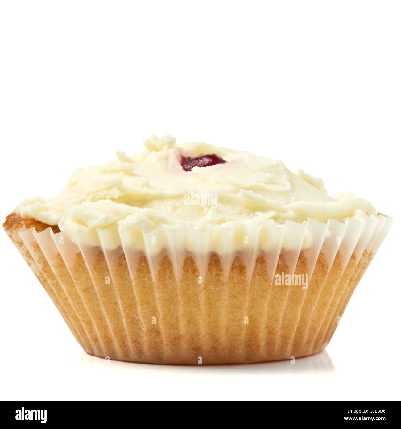 Kids party accueil faites cup cake isolated on white Banque D'Images