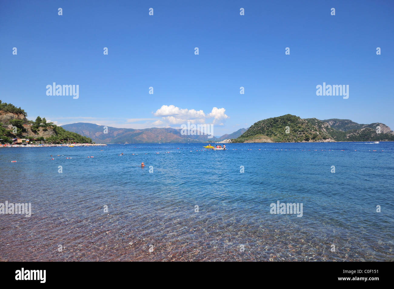 Belle plage et de la mer, sur la mer Egée, Icmeler, Turquie, Europe Banque D'Images