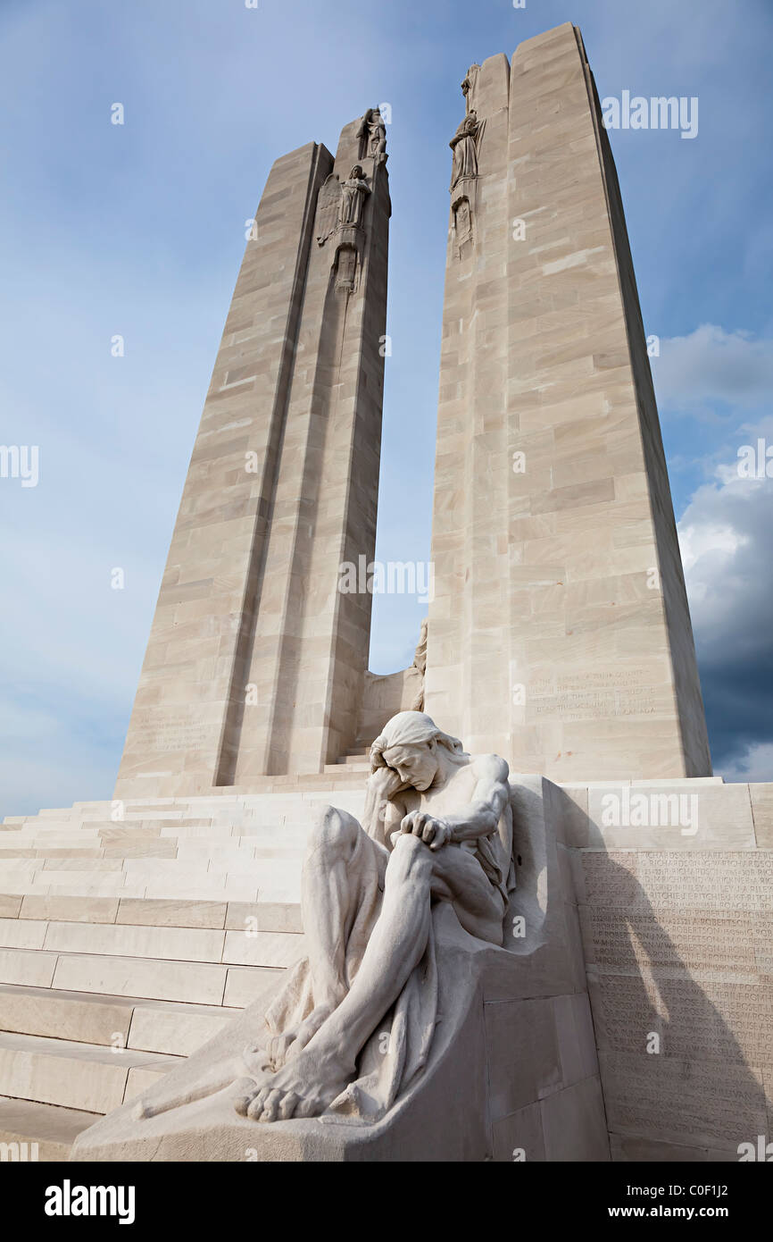 La crête de Vimy, Première Guerre mondiale, Lieu historique national du Canada de la France Banque D'Images