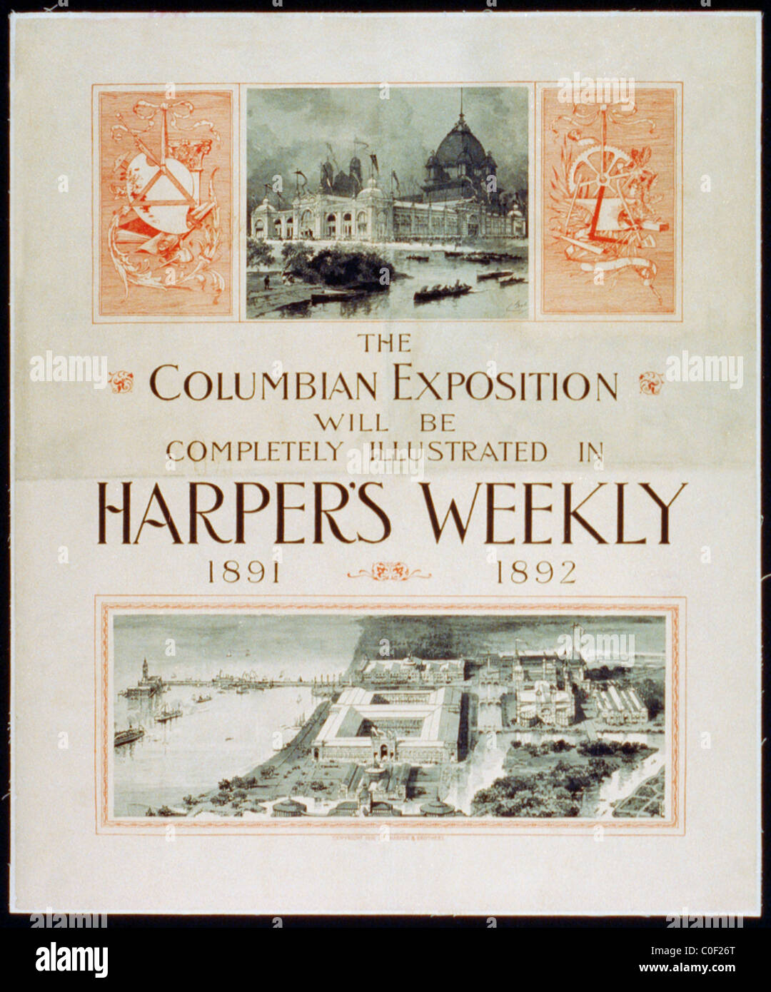 Le Columbian Exposition sera entièrement illustré dans le Harper's Weekly, 1891, 1892 Chicago Illinois Banque D'Images