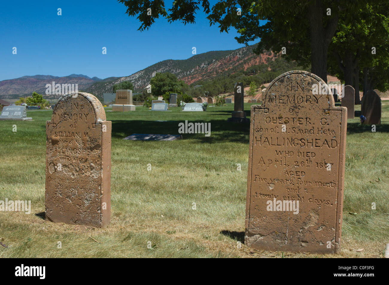 Cimetière historique, Parowan, Utah, USA Banque D'Images