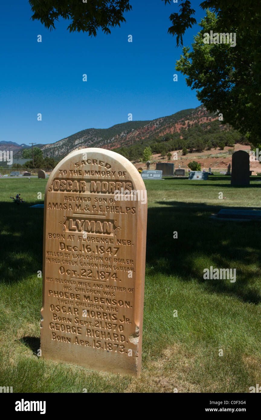 Cimetière historique, Parowan, Utah, USA Banque D'Images