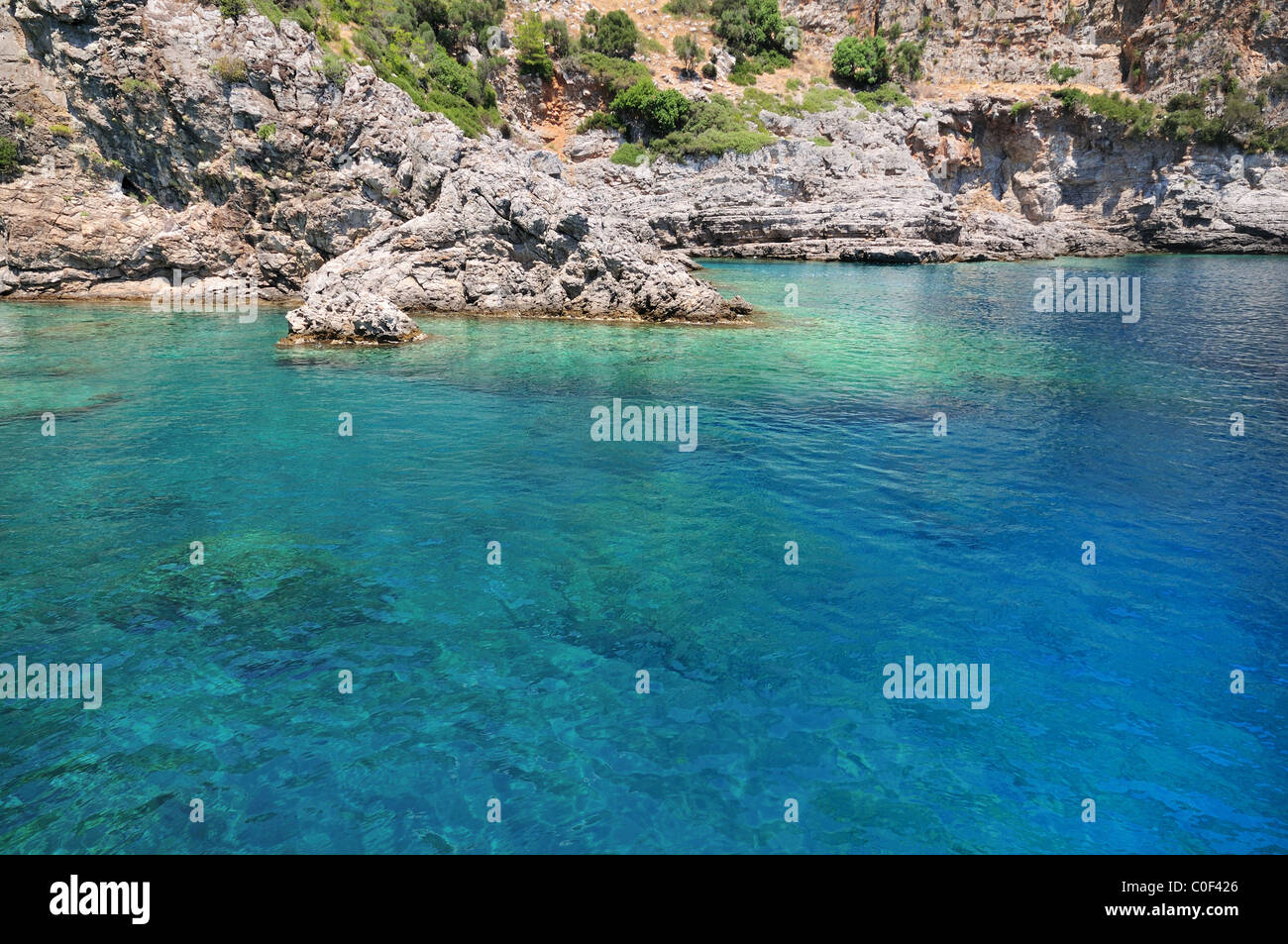 Mer et littoral sauvage dans le sud de la Turquie, sur la mer Egée, l'Europe holidays Banque D'Images