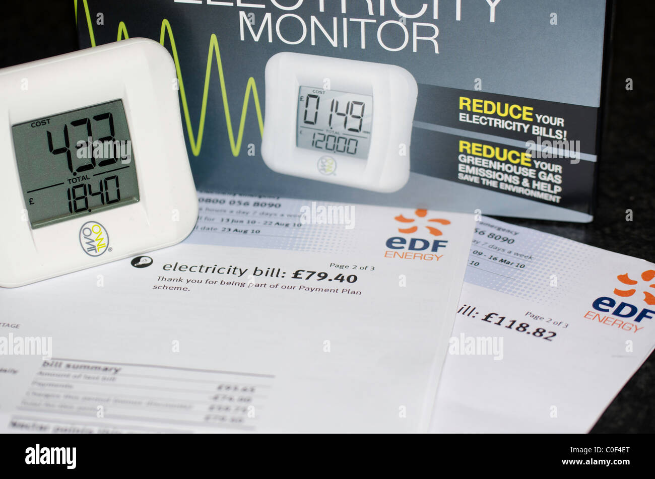 Moniteur d'utilisation de l'électricité Owl, la sensibilisation à l'énergie Banque D'Images