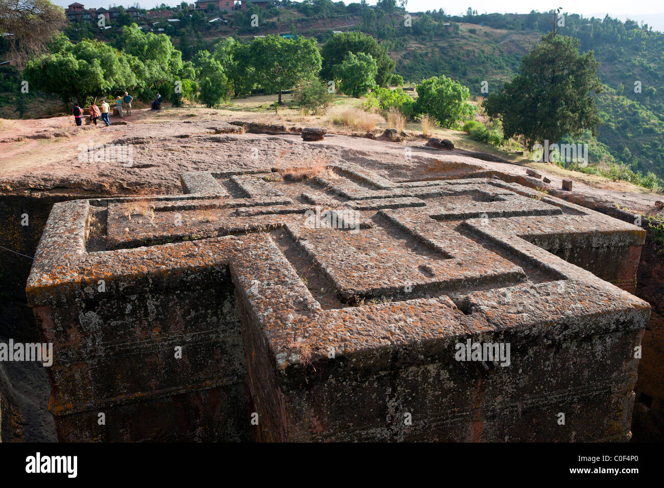 Le haut de la rock-taillées Bet Giyorgis (St George's Church) à Lalibela Banque D'Images