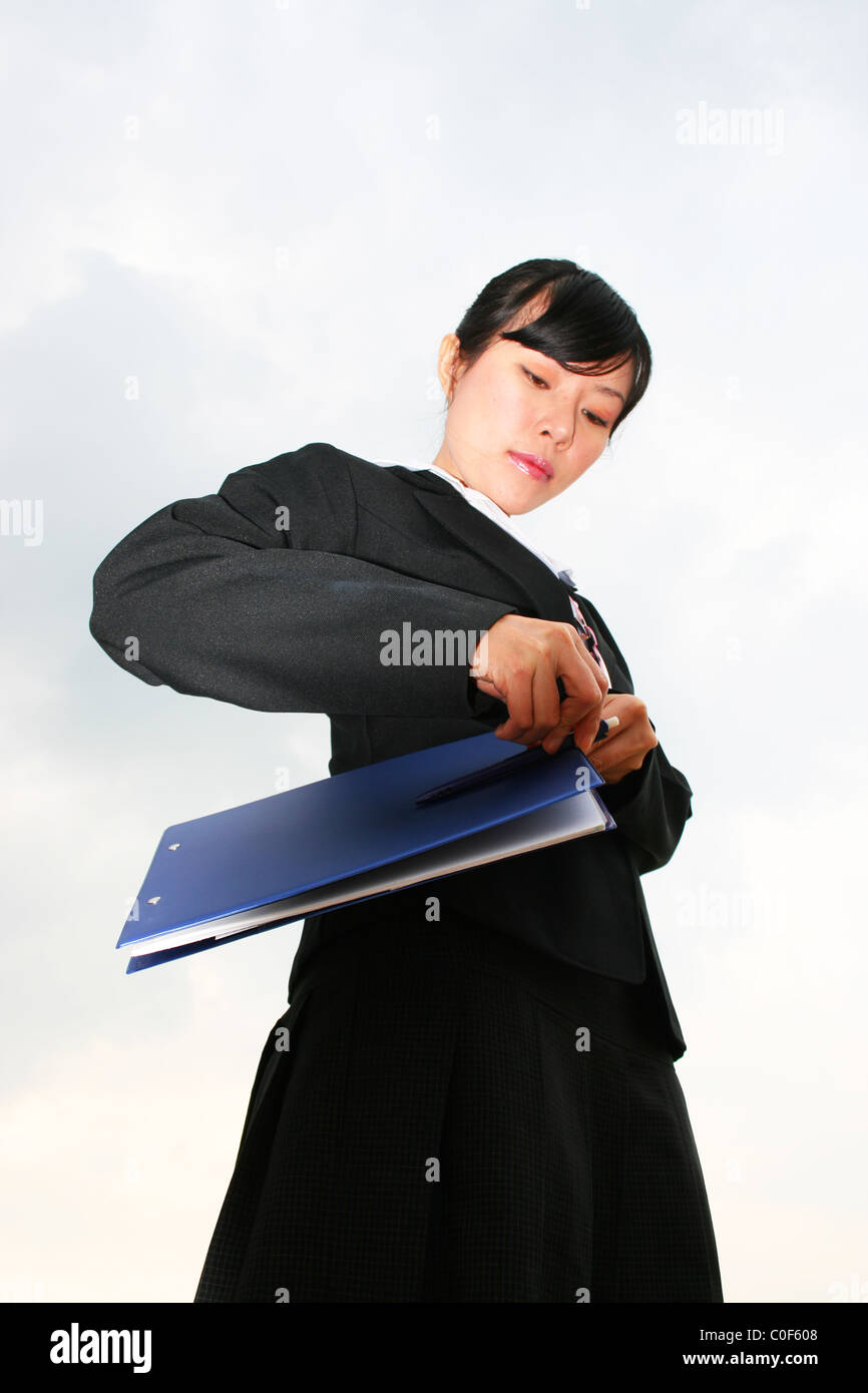 Asian business woman à l'extérieur. Banque D'Images