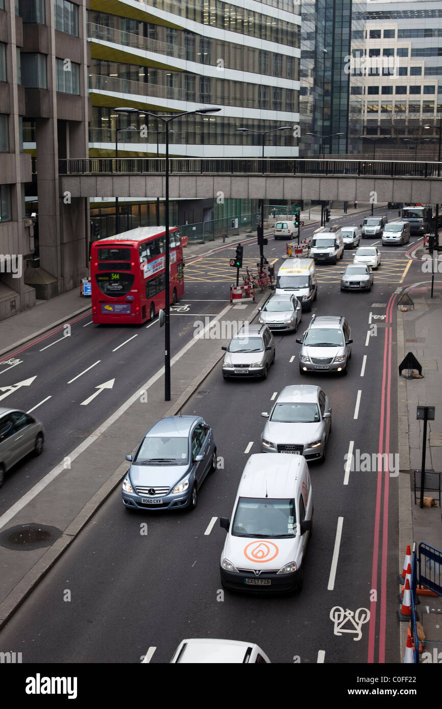 Le trafic d'une ligne,la ville de LondonLondon,Angleterre Banque D'Images