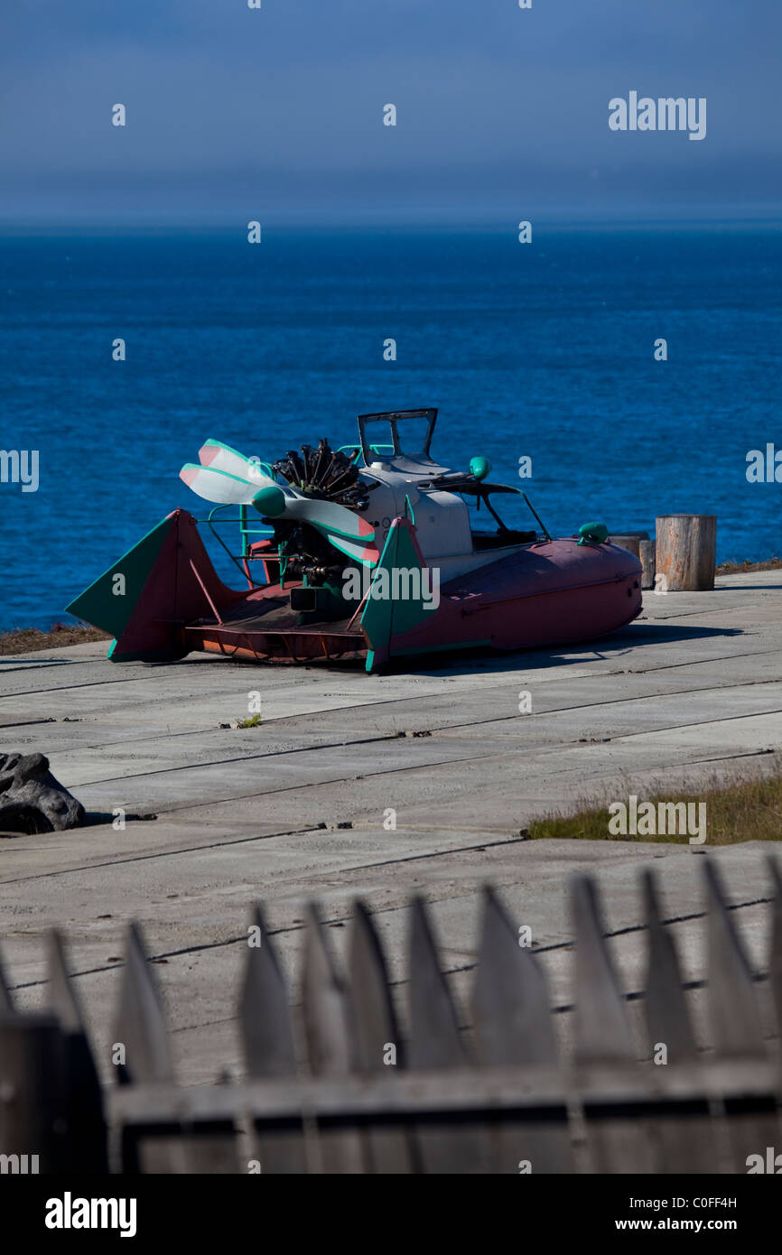 L'espace fait maison en voiture, un Russe Barentsburg ville minière dans le Archipelego norvégien de Svalbard. Banque D'Images