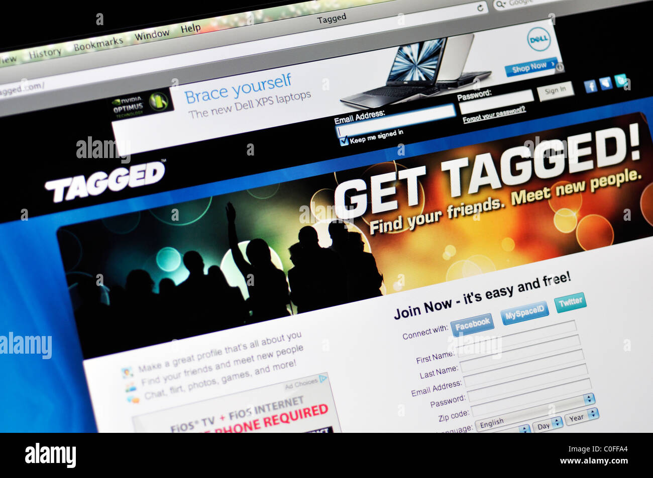 Tagged Site web de réseautage social Banque D'Images
