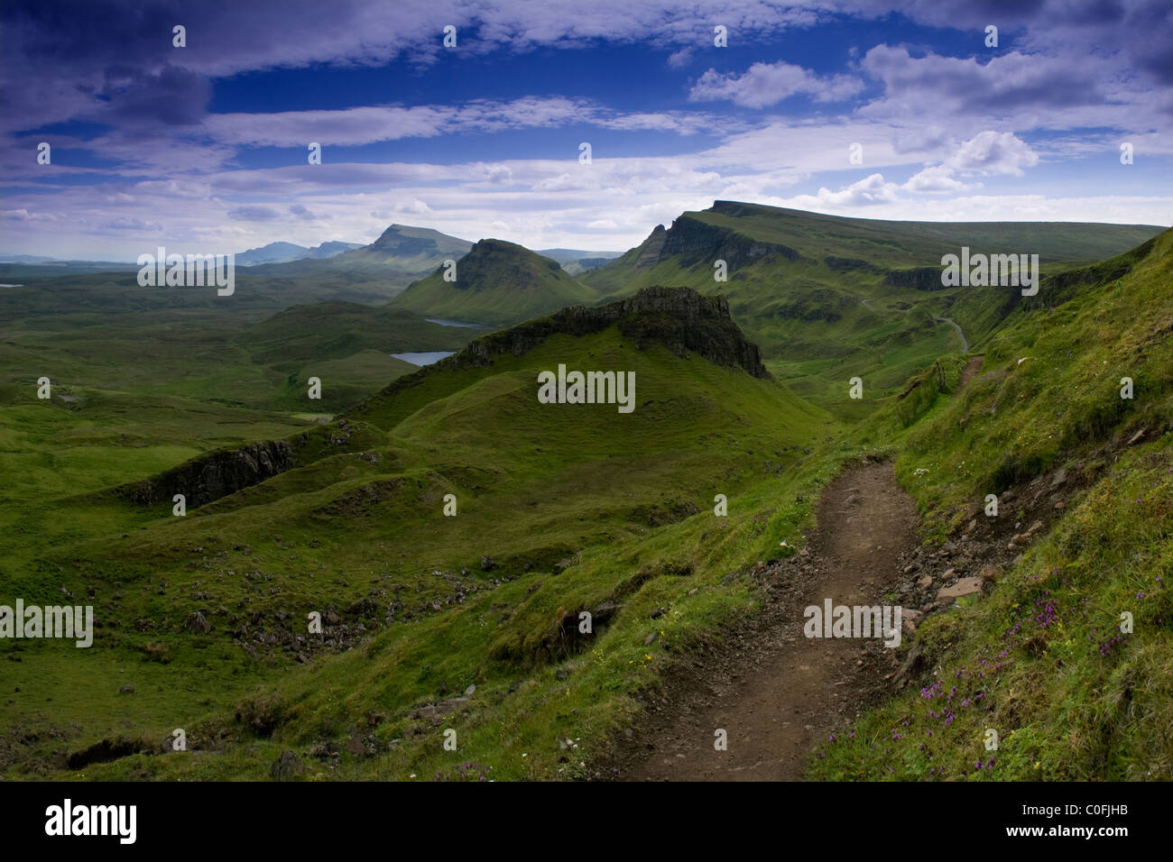 Trotternish Trotternish Ridge,, île de Skye, en Ecosse. Banque D'Images