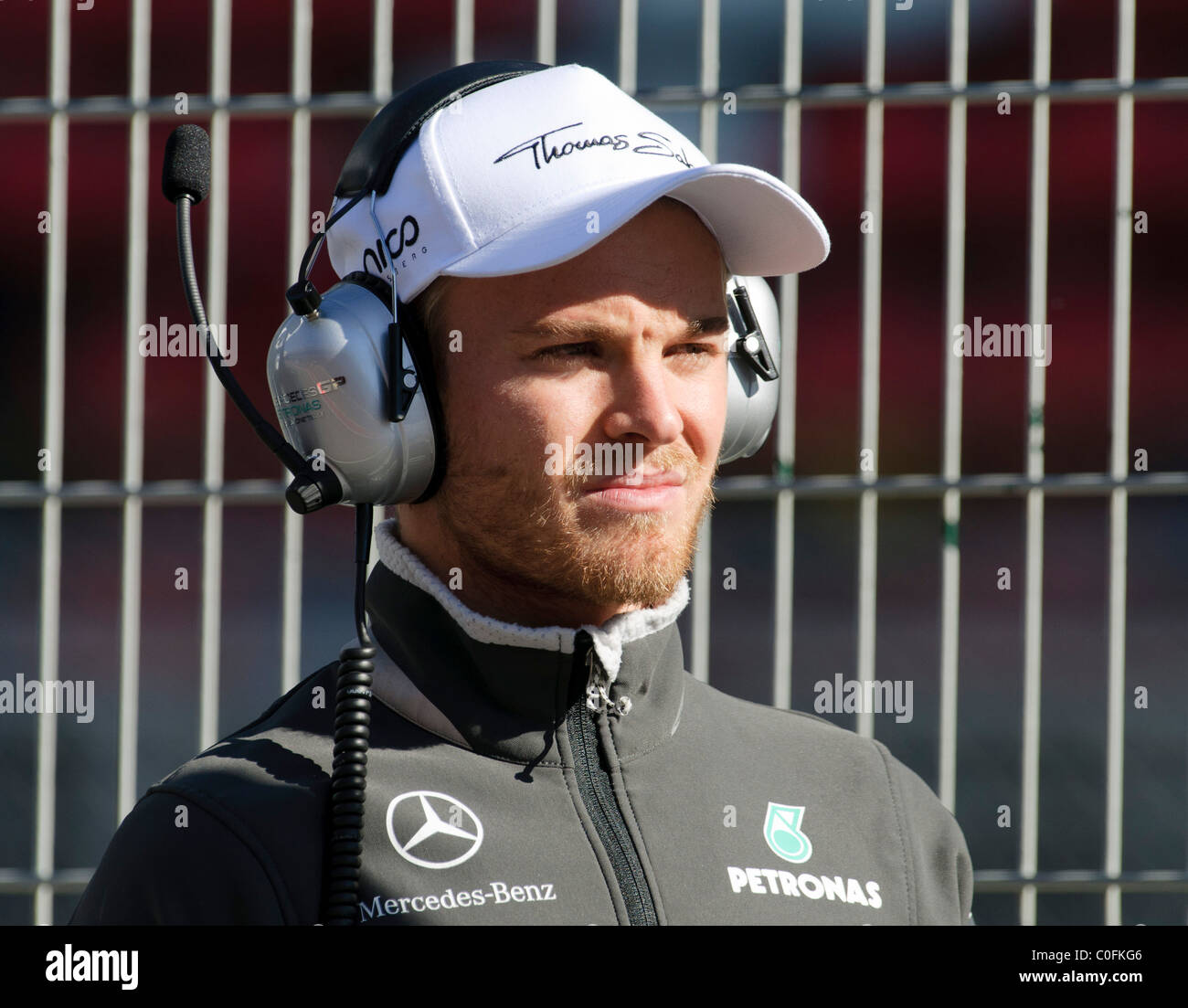 Portrait de l'allemand pilote de Formule 1 Nico Rosberg, Mercedes GP, 10 févr. 2011 Banque D'Images