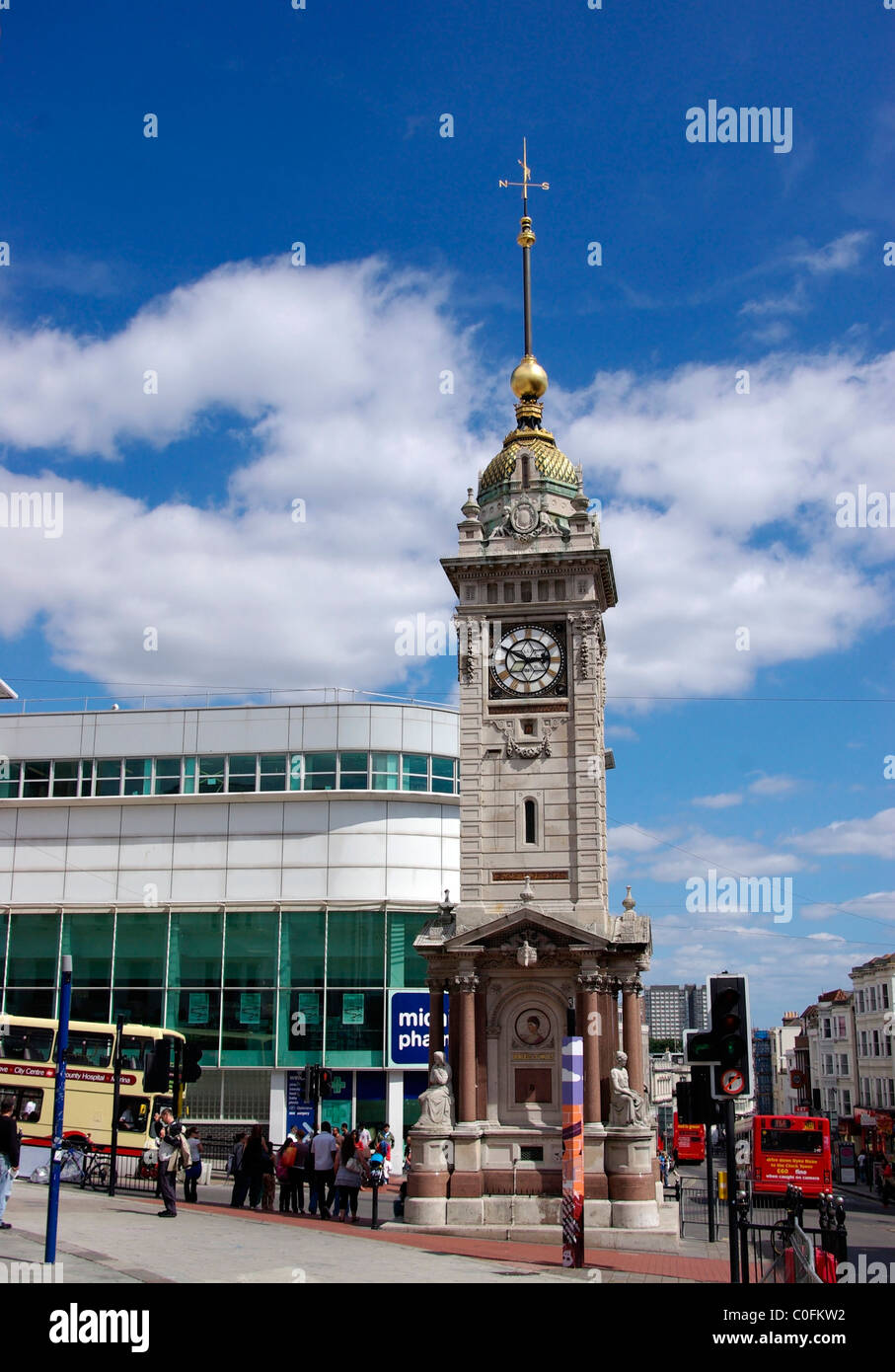 La tour de l'horloge de l'époque victorienne, Brighton, East Sussex, Angleterre Banque D'Images
