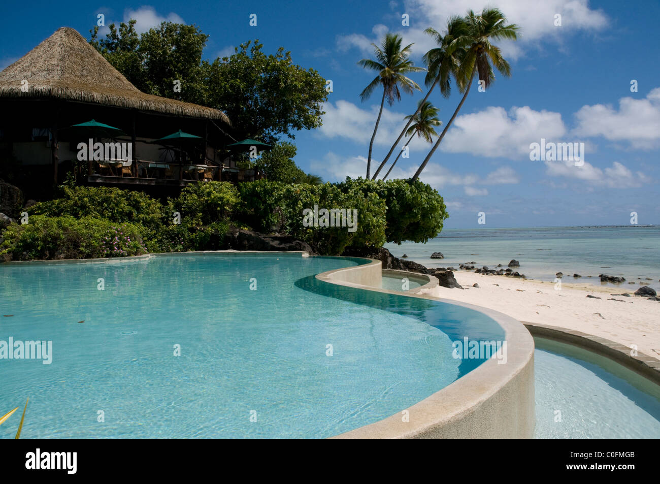 Le Pacific Resort Aitutaki est la première adresse touristique sur cette île isolée du Pacifique Pacific Resort Aitutaki Banque D'Images