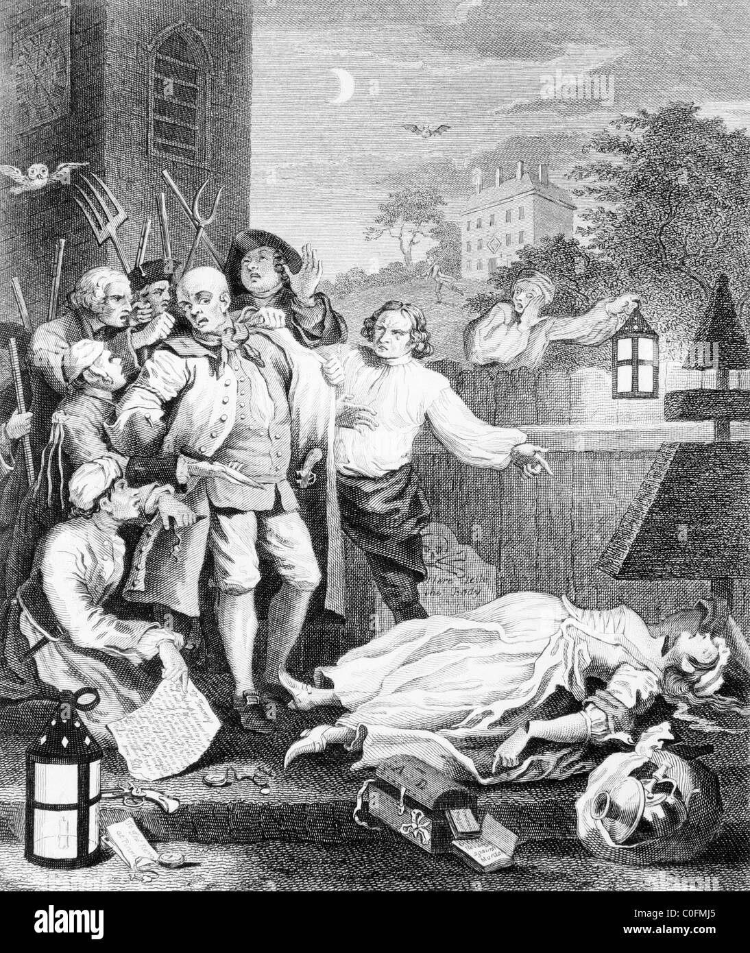 La cruauté dans 'Perfection', à partir de tôles III Les quatre étapes de la cruauté sur la base d'une gravure originale de William Hogarth Banque D'Images