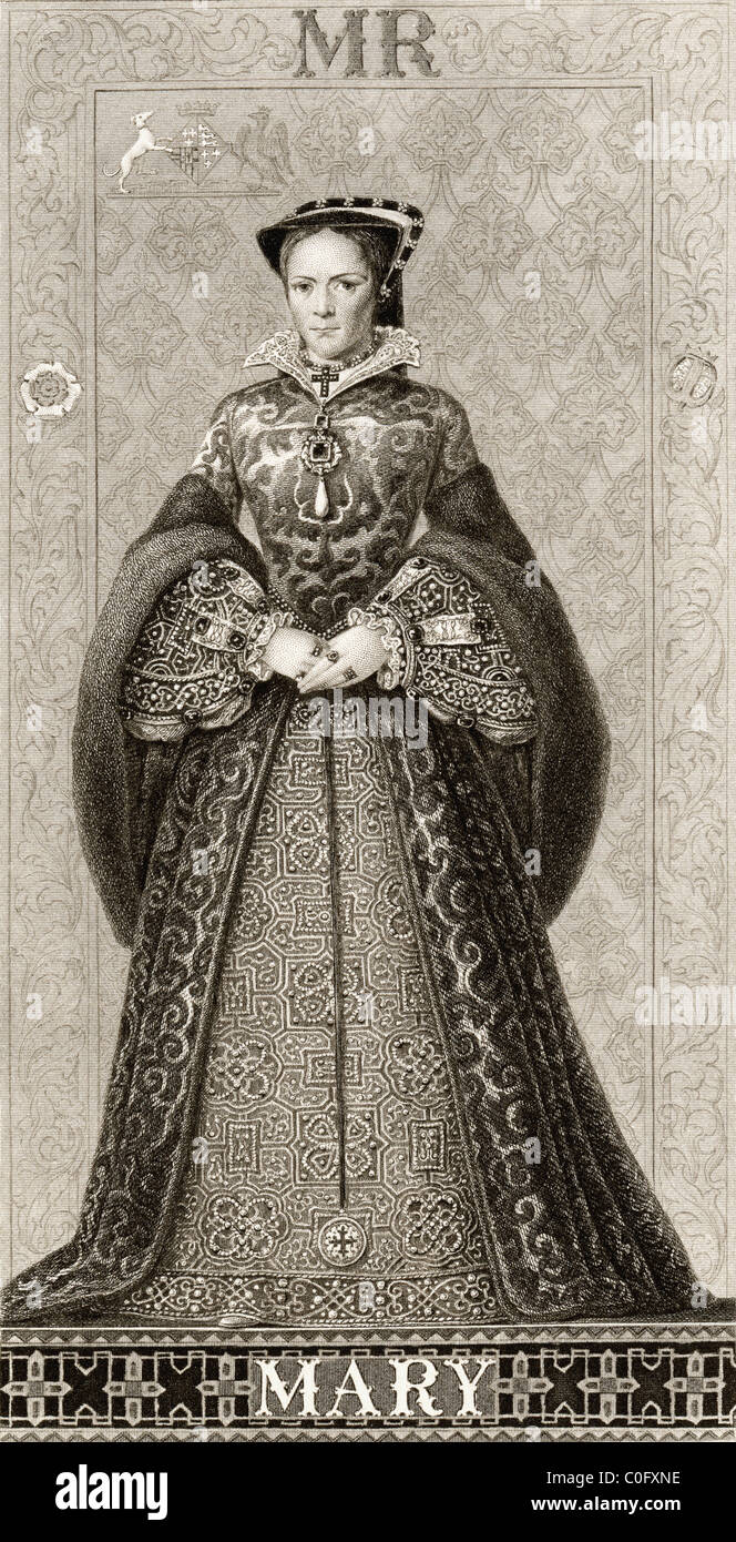Marie I , 1516 à 1558. Reine d'Angleterre et l'Irlande. Des illustrations de l'anglais et l'histoire écossaise publié 1882. Banque D'Images