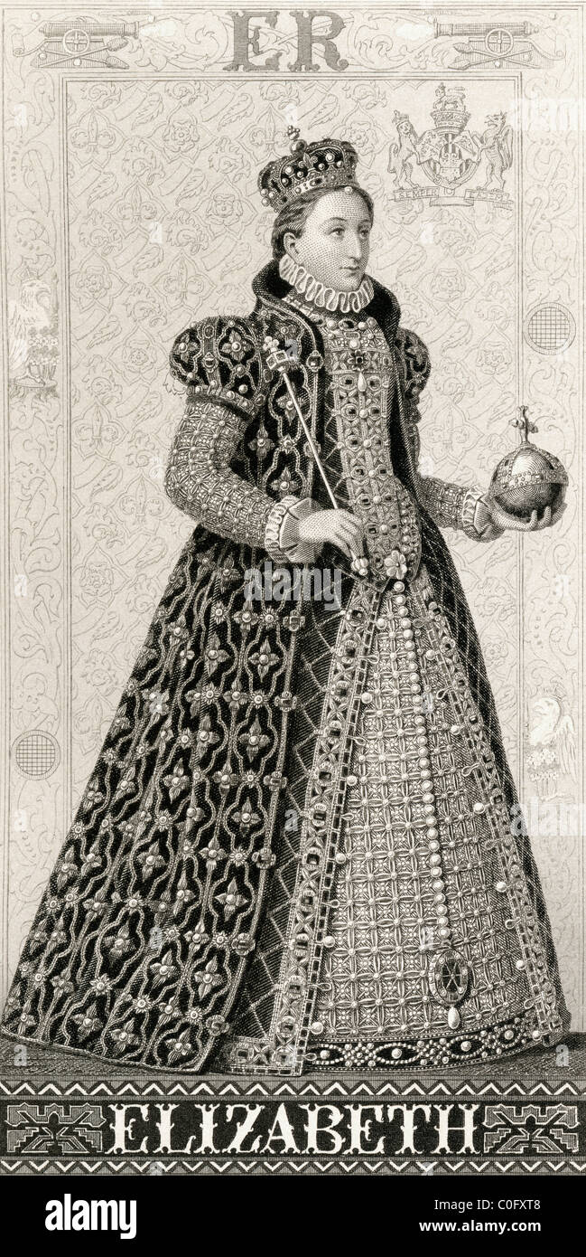 Elizabeth I ,1533 à 1603. Reine d'Angleterre et reine d'Irlande 1558 jusqu'à sa mort. Banque D'Images