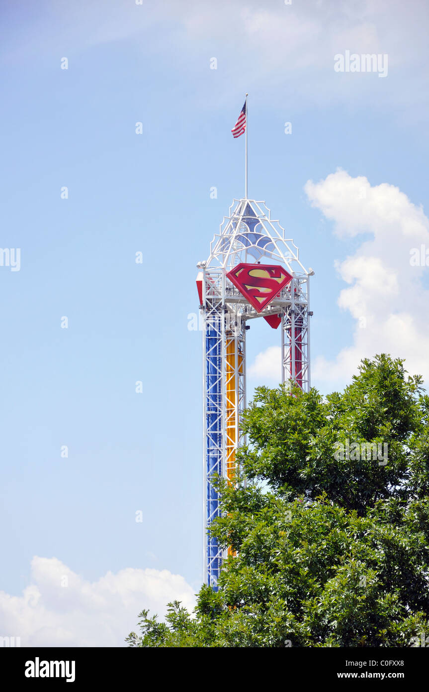 Six Flags Over Texas, parc d'Arlington - Fort Worth, Texas, USA - Le plus ancien, d'origine, Six Flags park Banque D'Images
