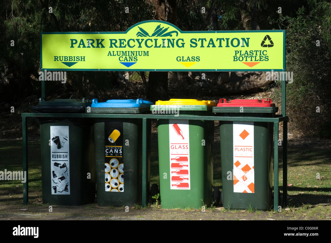 Station de recyclage des déchets au Parc National de Yanchep, Perth, Australie occidentale Banque D'Images