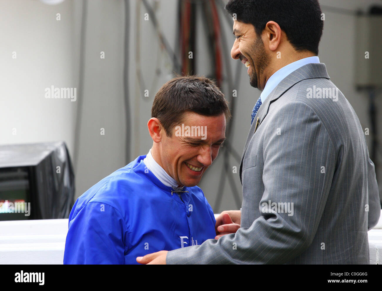 Frankie Dettori et formateur Saeed bin Suroor au Derby d'Epsom, Surrey, Angleterre Festival - 06.06.08 Banque D'Images