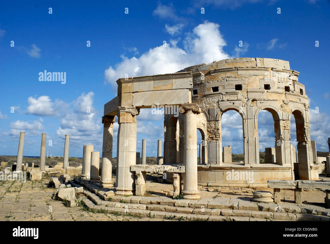 Leptis Magna, Libye - Marché Banque D'Images