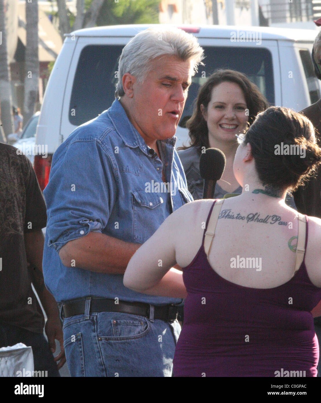 Films de Jay Leno un segment de son émission de fin de soirée sur Melrose Avenue dans West Hollywood Los Angeles (Californie) - 19.06.08 : Banque D'Images