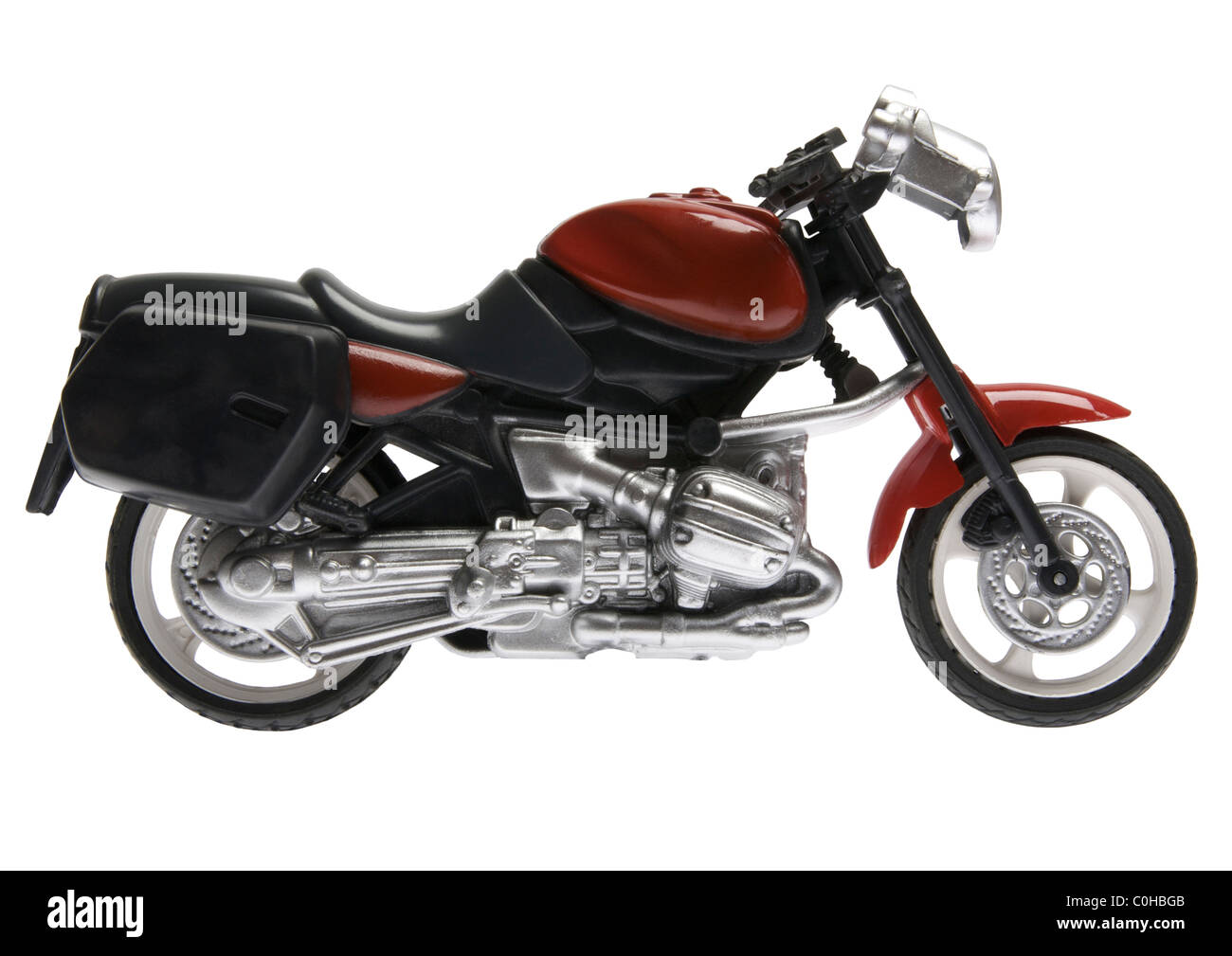 Toy motorbike sur fond blanc Banque D'Images