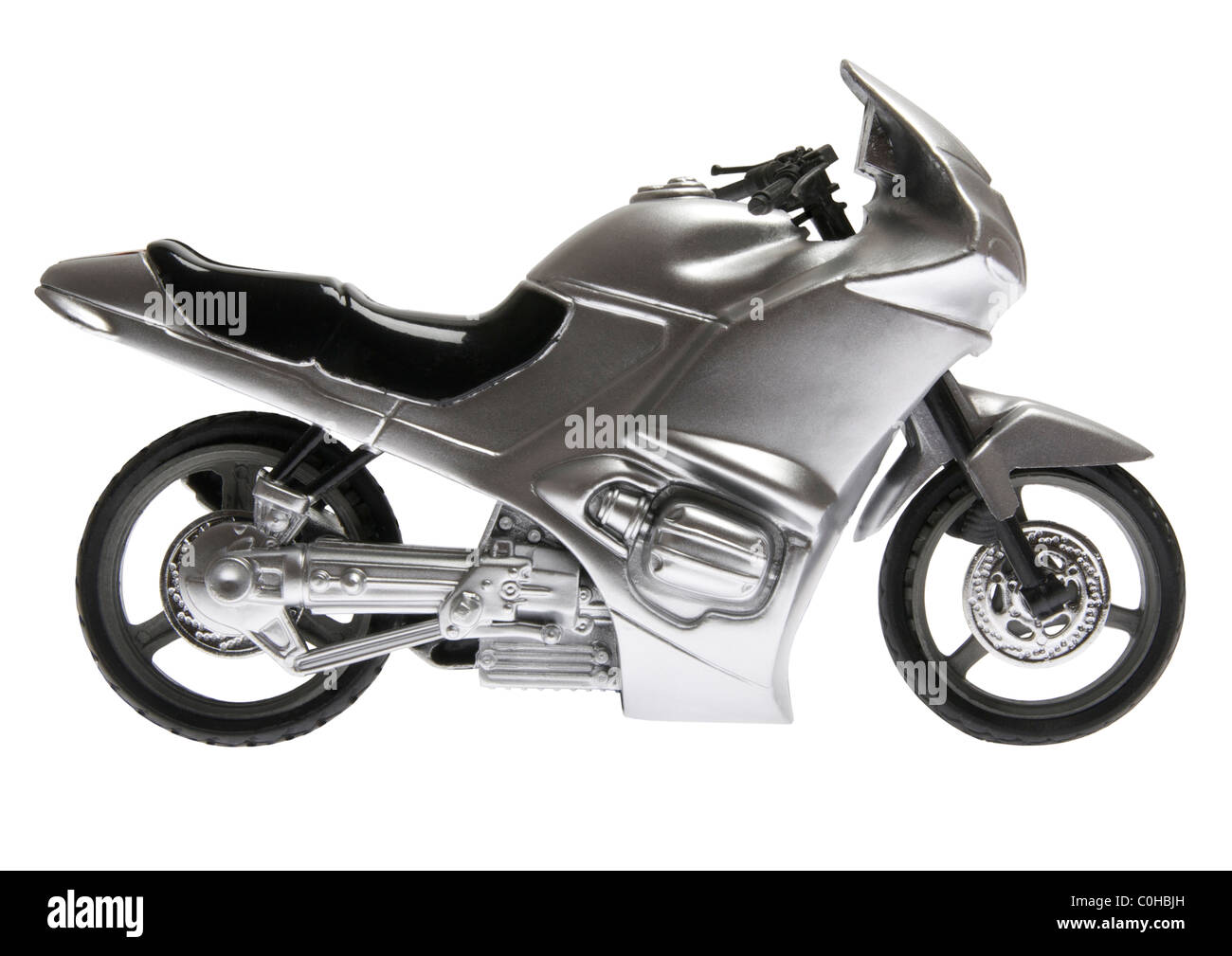 Toy motorbike sur fond blanc Banque D'Images