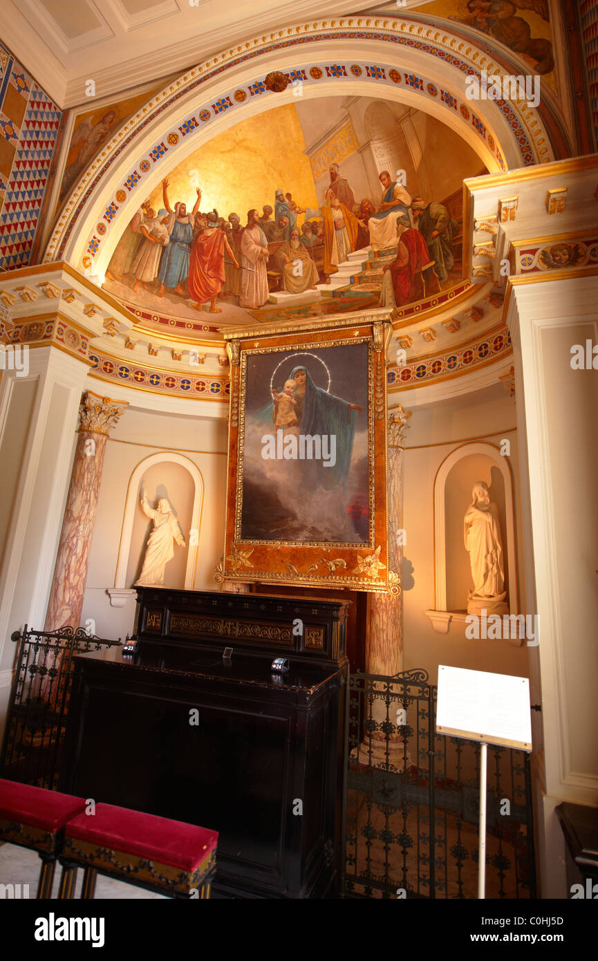 La chapelle néo-classique de l'Achilleion [ Achille, Αχίλλειο [ 1890 ] Palace Construit par Elizabeth [ Sissi ] Emperess de l'Autriche Banque D'Images