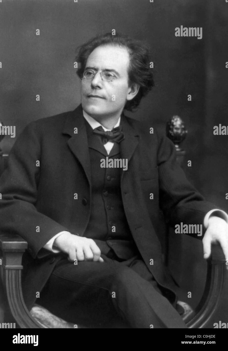 Vintage portrait photo vers 1909 du compositeur et chef d'orchestre autrichien Gustav Mahler (1860 - 1911). Banque D'Images