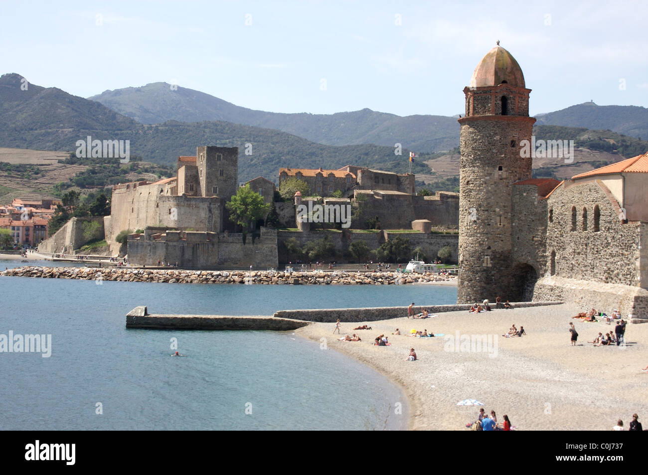 Le port de Collioure, France Banque D'Images