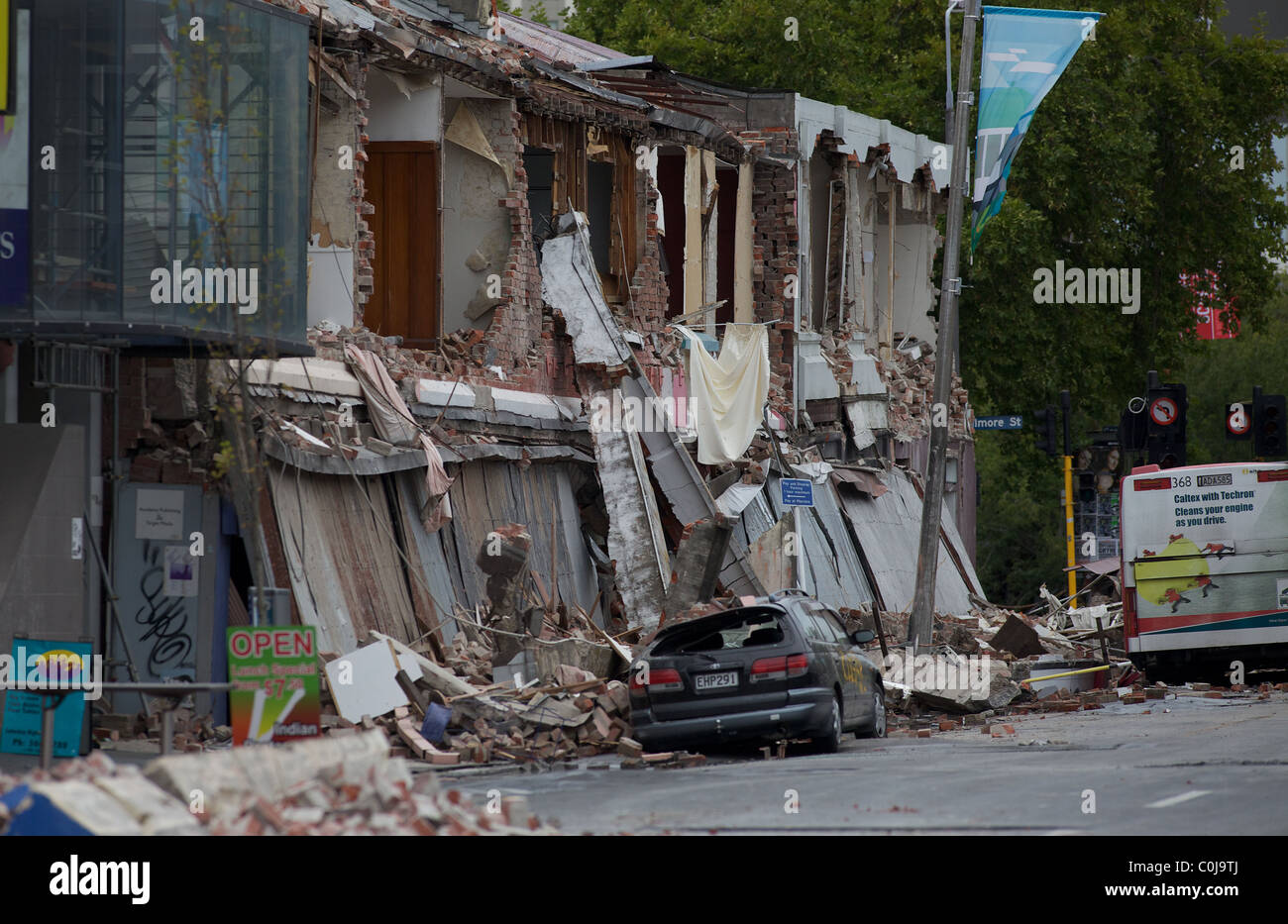 Un tremblement de terre à Christchurch bâtiment endommagé après un puissant tremblement de terre a dévasté Christchurch, Nouvelle-Zélande le mardi Banque D'Images