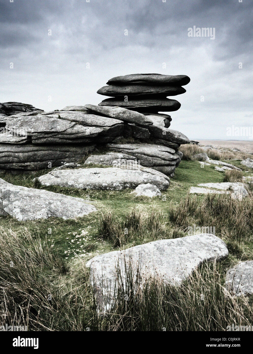 Rough Tor. Bodmin Moor. Cornwall. L'Angleterre. UK. Banque D'Images
