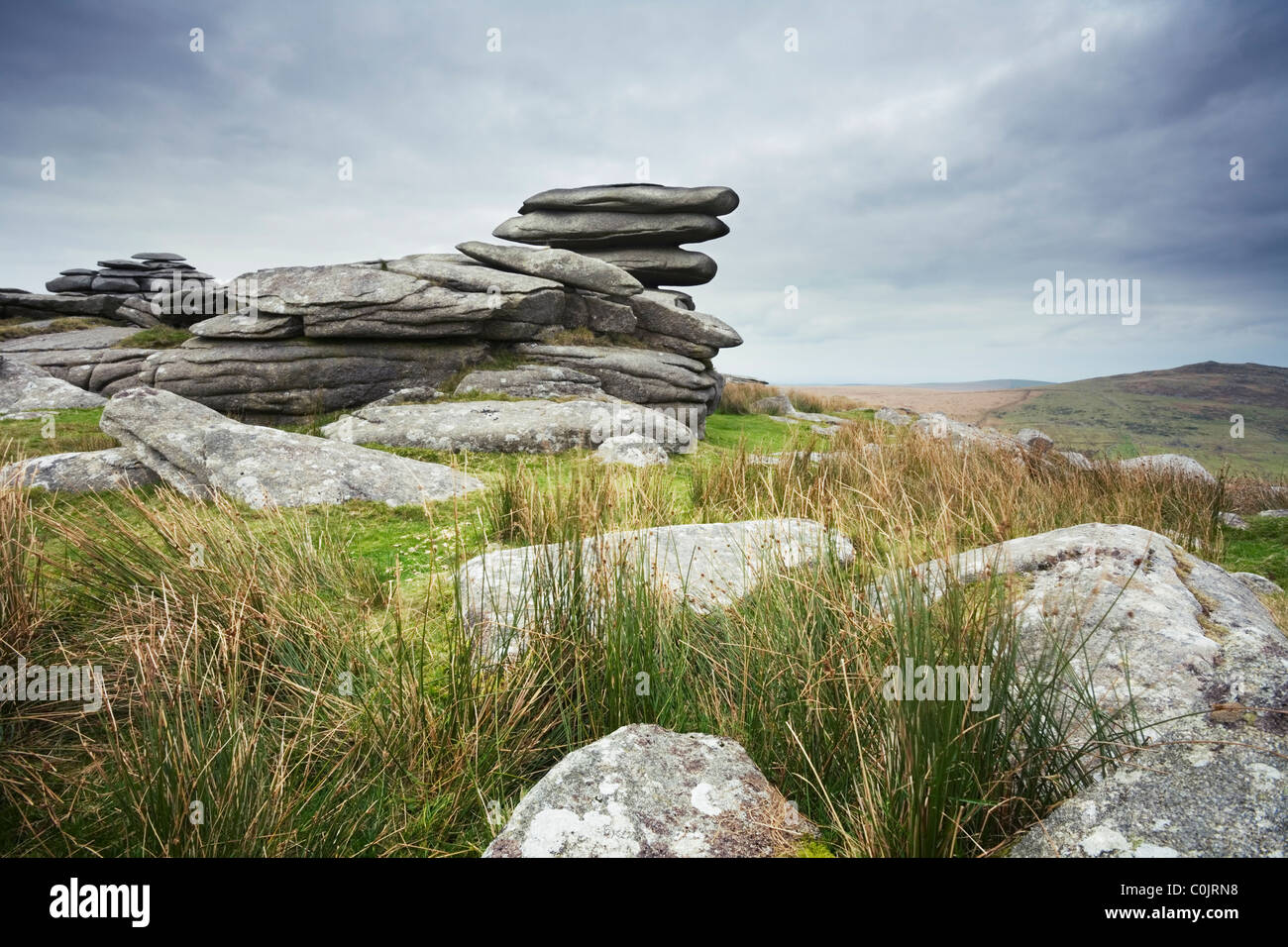 Rough Tor. Bodmin Moor. Cornwall. L'Angleterre. UK. Banque D'Images