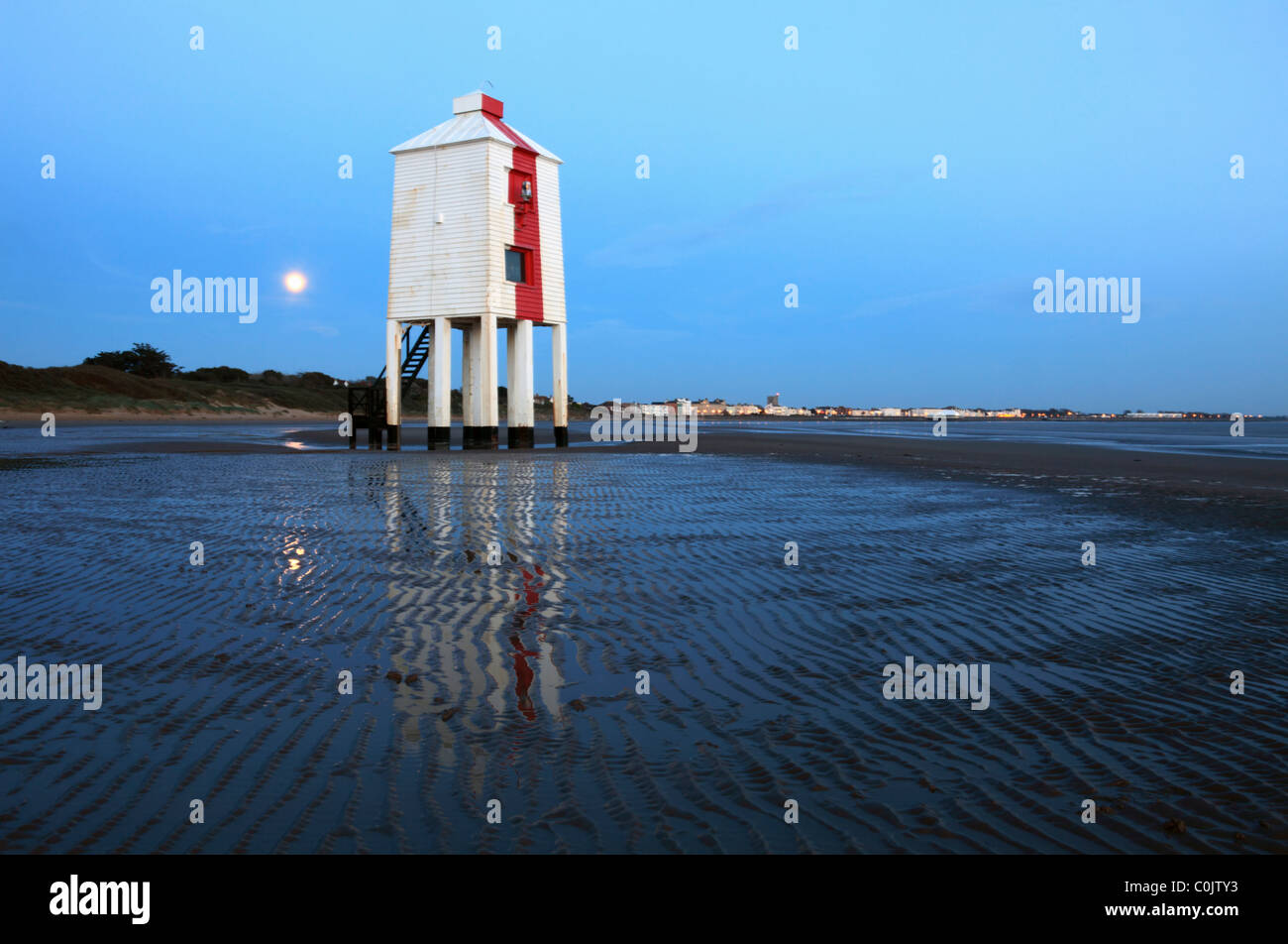 Le phare en bois à Burnham on Sea Banque D'Images