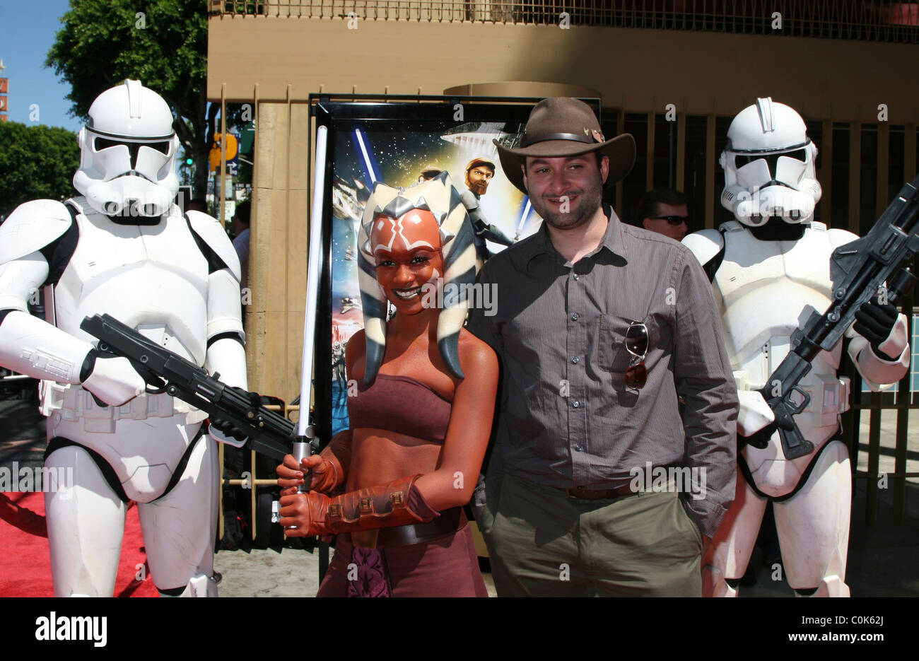 Ahsoka Tano (caractère) avec Dave Filoni 'Star Wars : The Clone Wars' premiere à l'Egyptian Theatre - arrivées Los Angeles, Banque D'Images