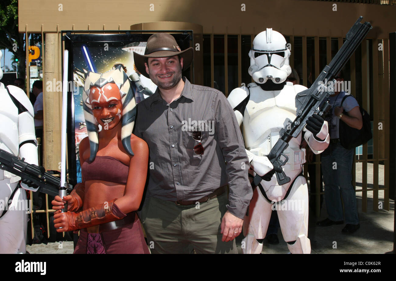 Ahsoka Tano (caractère) et Dave Filoni 'Star Wars : The Clone Wars' premiere à l'Egyptian Theatre - arrivées Los Angeles, Banque D'Images