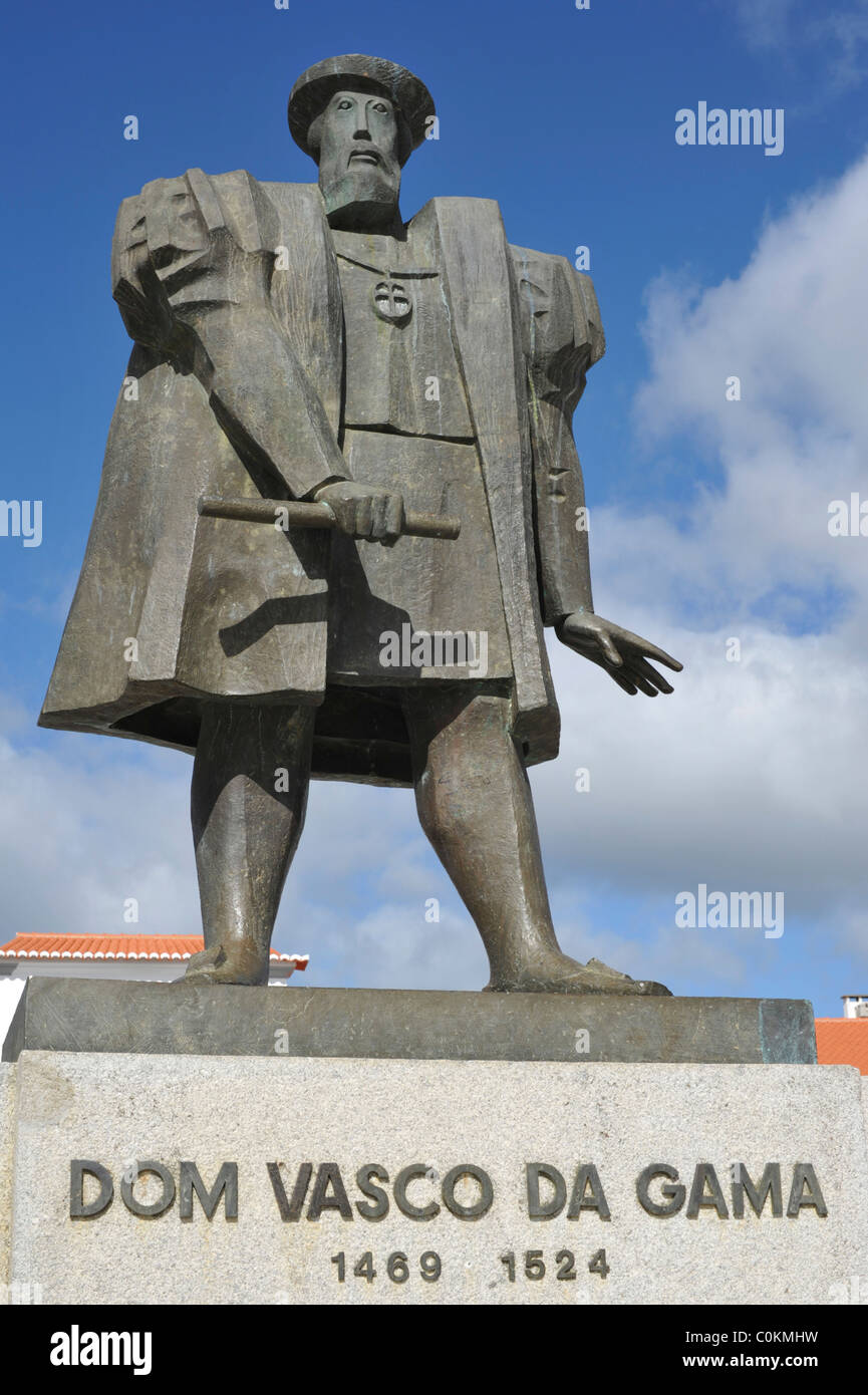 Statue de l'explorateur Dom Vasco Da Gama, Vidigueira, Alentejo, Portugal Banque D'Images