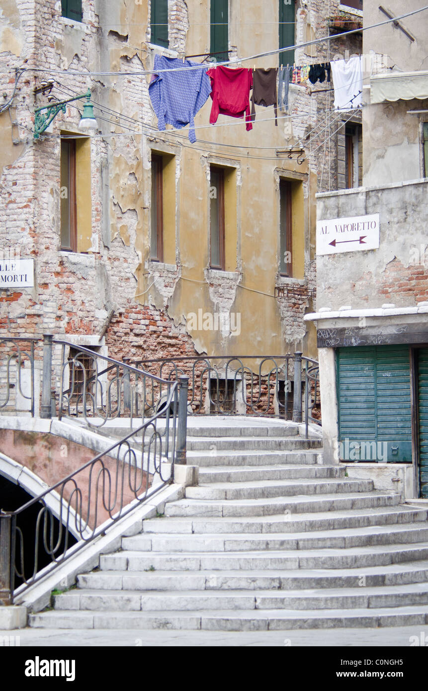 Scène de rue de Venise Banque D'Images