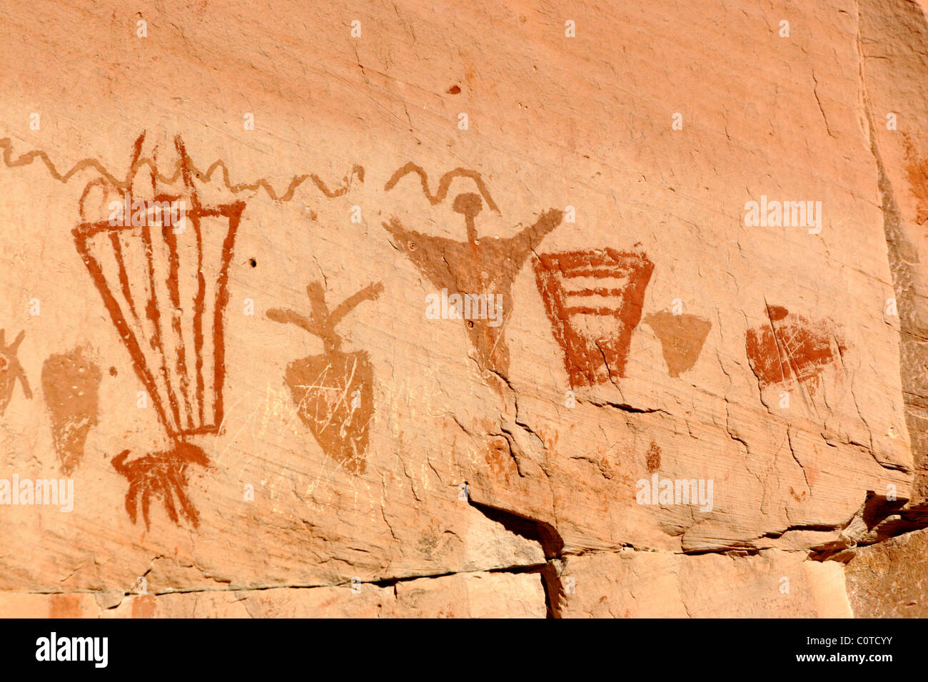 Pictogrammes de Horseshoe Canyon, Utah Banque D'Images