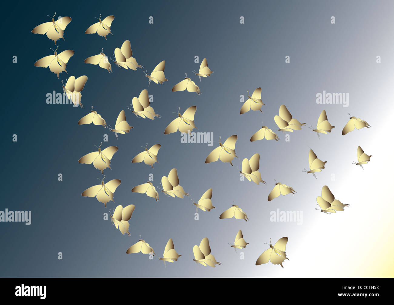 Schéma de peinture japonaise, Papillon Banque D'Images