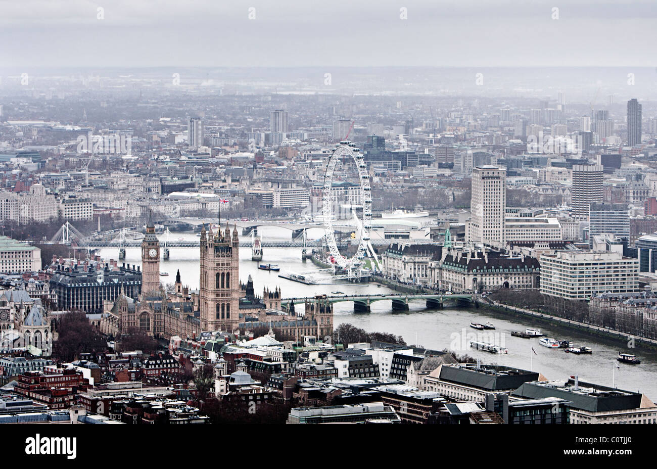 Vue aérienne de la ville de London, Greater London Banque D'Images