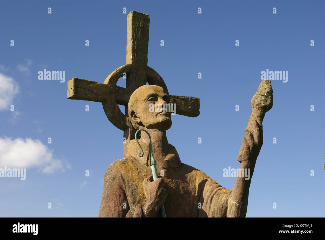 SONY DSC St Aidan's Statue, Lindisfarne, Holy Island, Northumberland, England, UK Banque D'Images