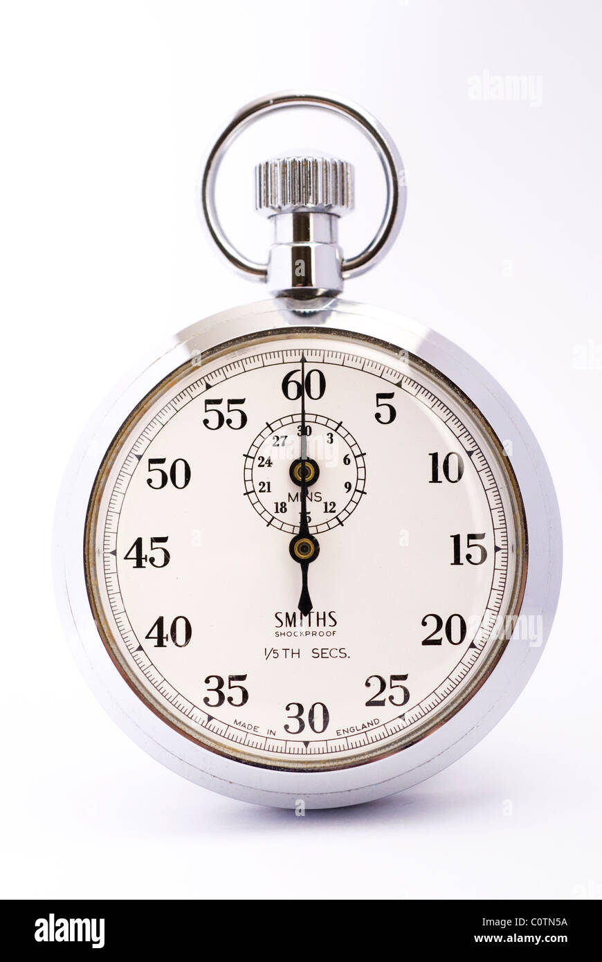 Chronomètre isolé sur un fond blanc pour la découpe ou l'espace pour le texte Banque D'Images