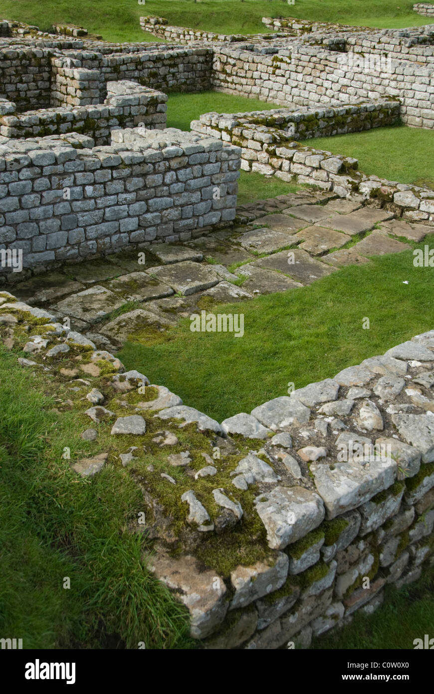 La NORTHUMBRIE ; FORT ROMAIN DE CHESTERS NR. Lechlade ; SECTION RESTE DE LA CASERNE Banque D'Images