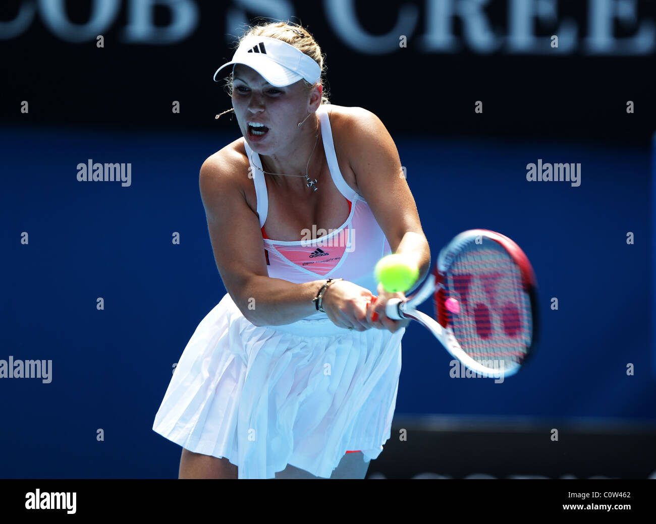 Caroline Wozniacki du Danemark à l'Australian Open 2011 Tournoi de tennis Banque D'Images